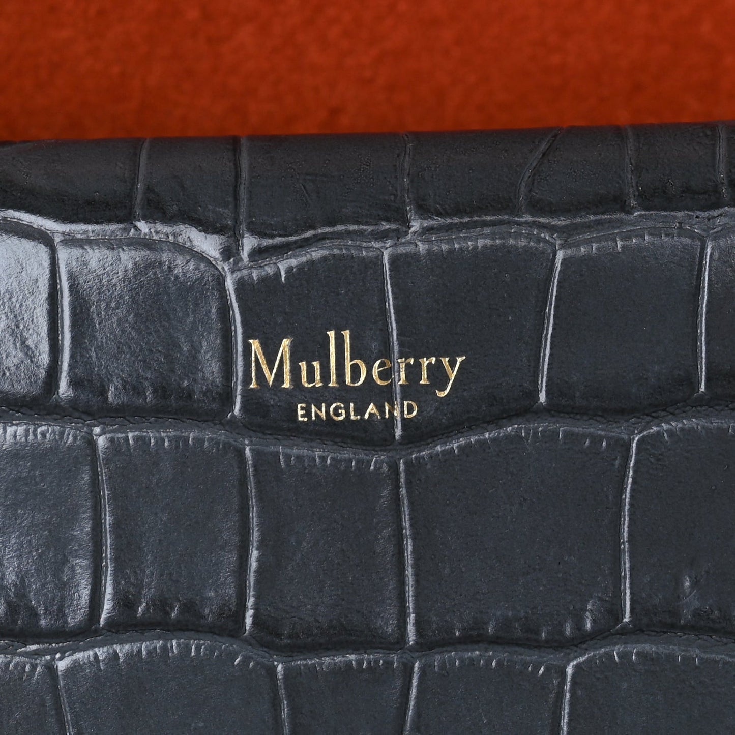 Calfskin Crocodile Embossed Small Harlow Satchel Dark Grey