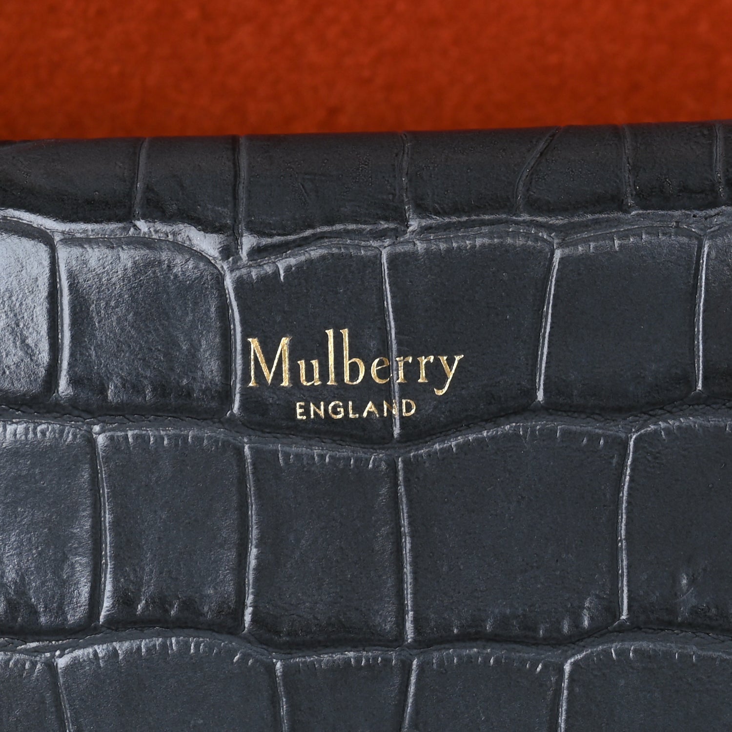 Mulberry Calfskin Crocodile Embossed Small Harlow Satchel Dark Grey 4 of 7