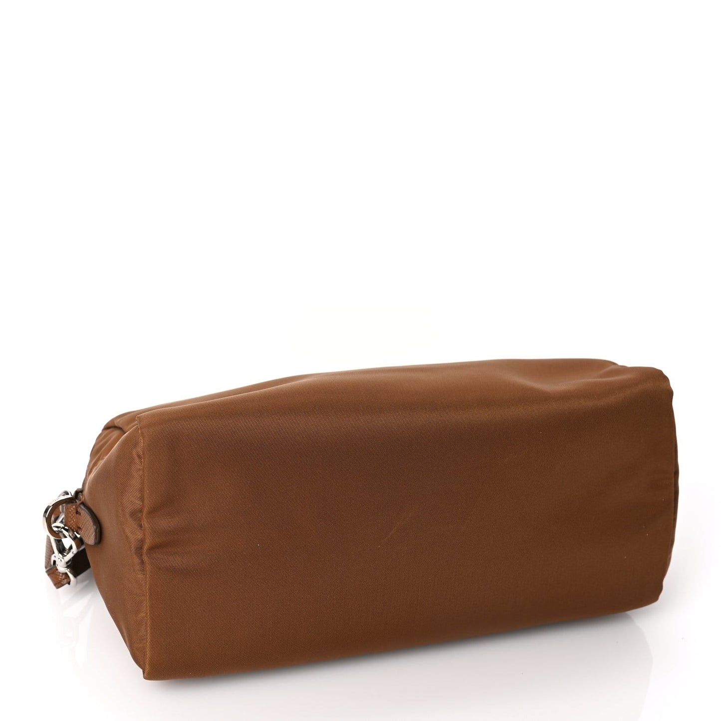 Re-Nylon Vela Saffiano Wristlet Brandy