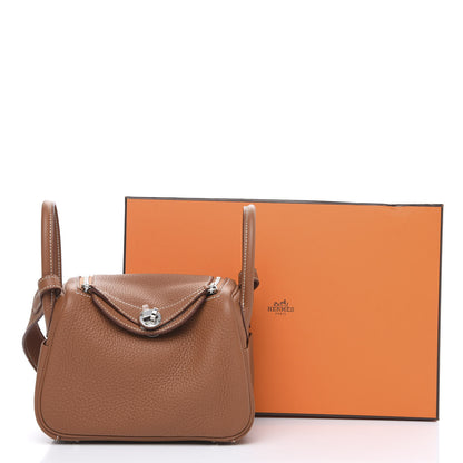 Hermes Taurillon Clemence Mini Lindy 20 Gold 8 of 8