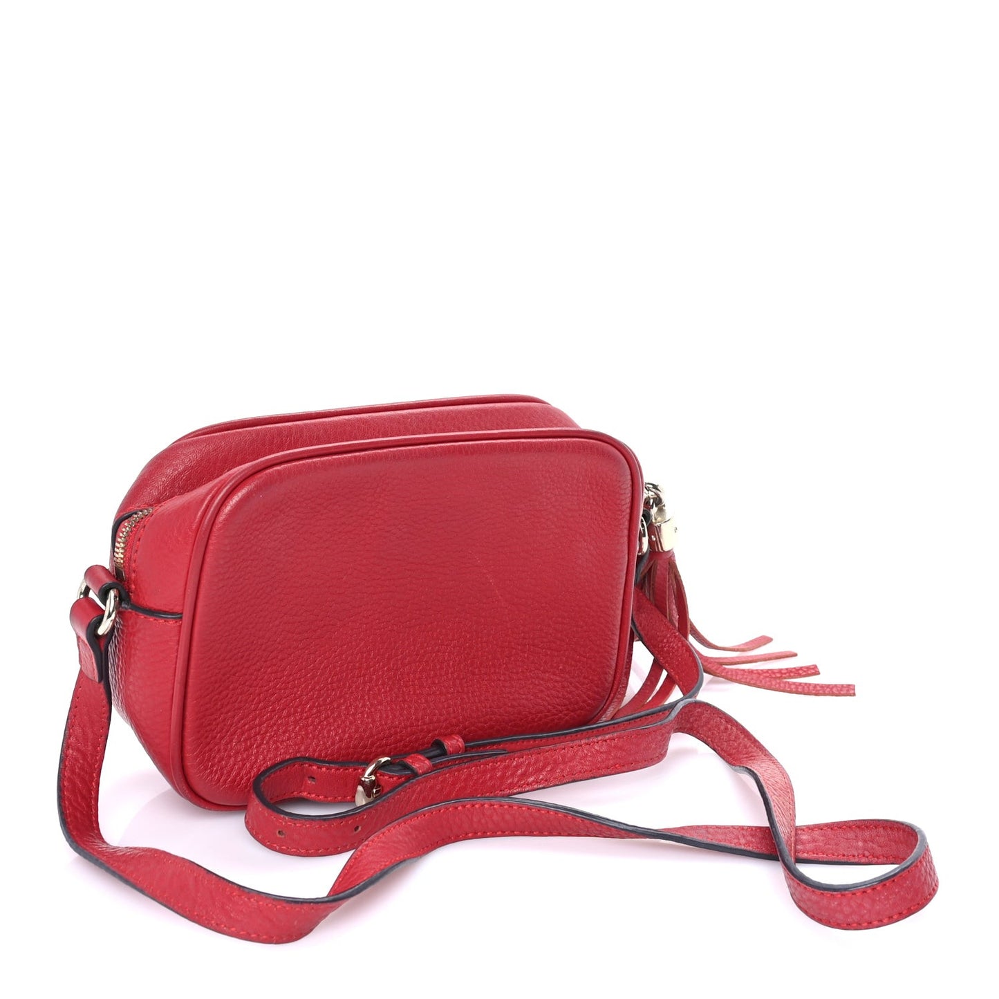 Pebbled Calfskin Small Soho Disco Bag Vibrant Red