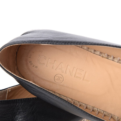 Chanel Lambskin CC Espadrilles 39 Black 9 of 13