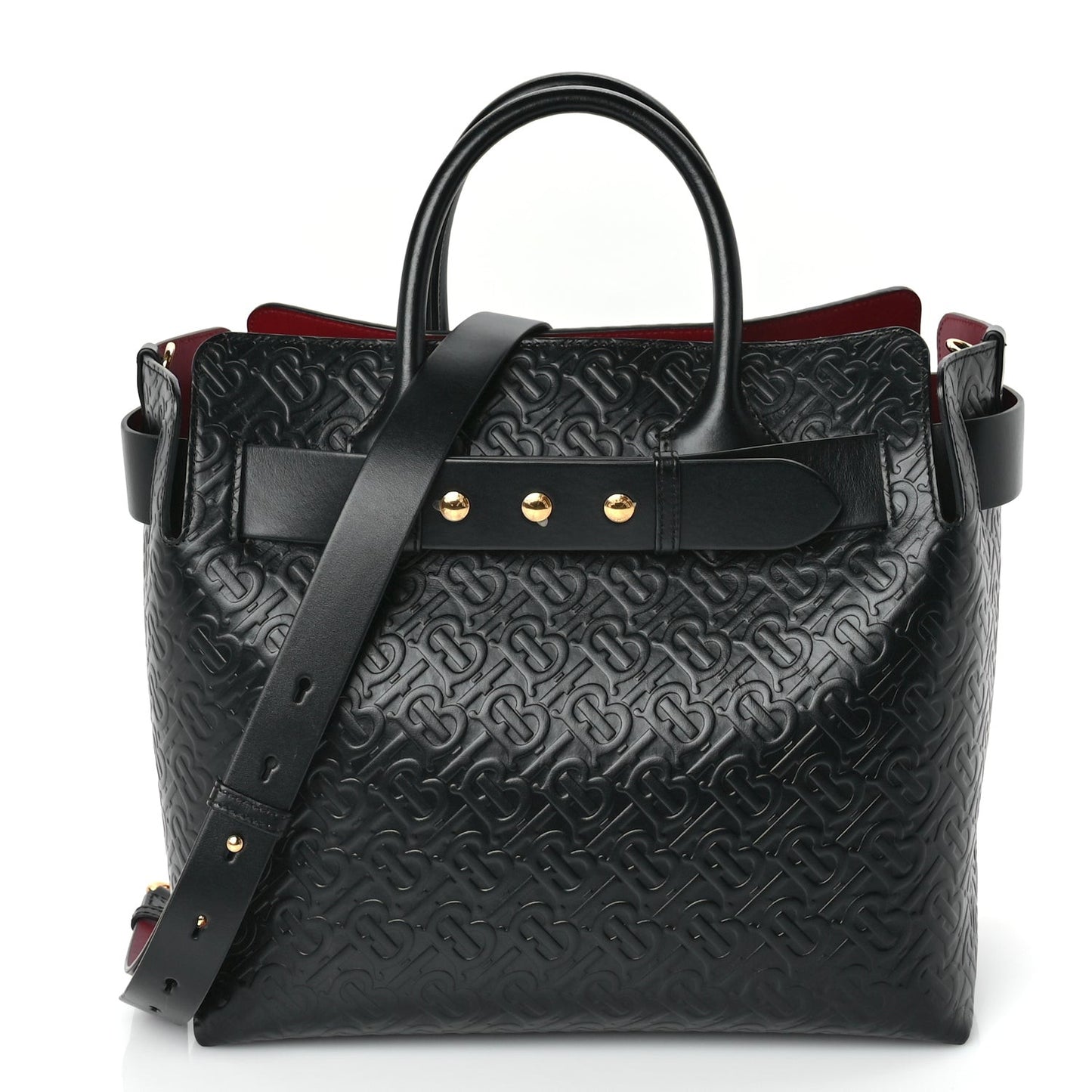 Calfskin Embossed Monogram Medium Belt Bag  Black