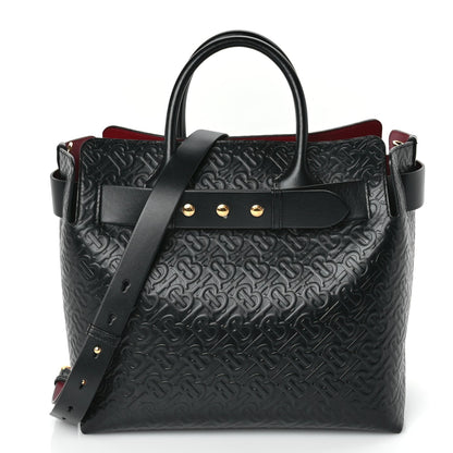 Burberry Calfskin Embossed Monogram Medium Belt Bag  Black 1 of 8