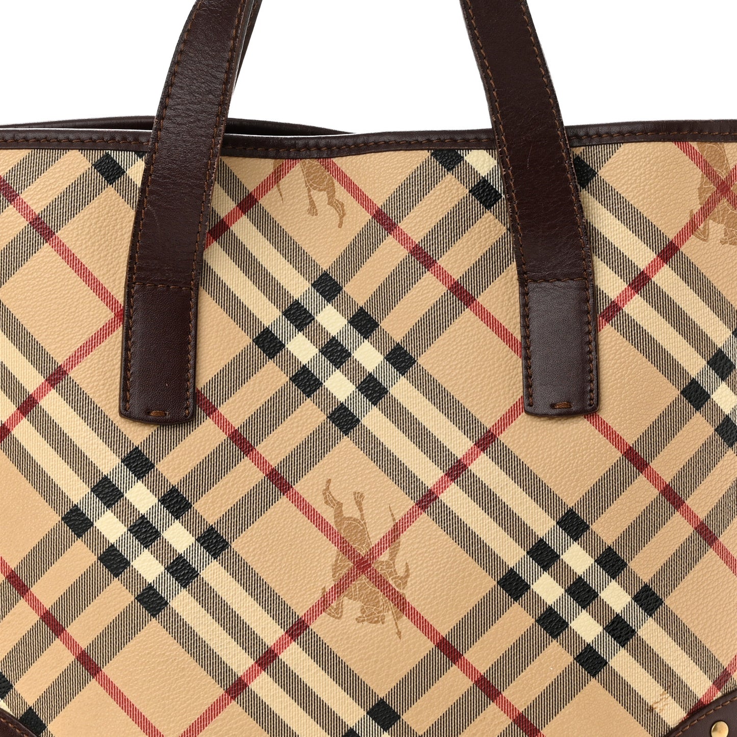 Haymarket Check Studded Tote Chocolate