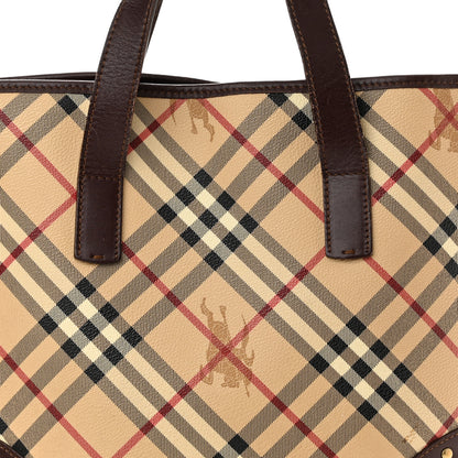 Burberry Haymarket Check Studded Tote Chocolate 9 of 12