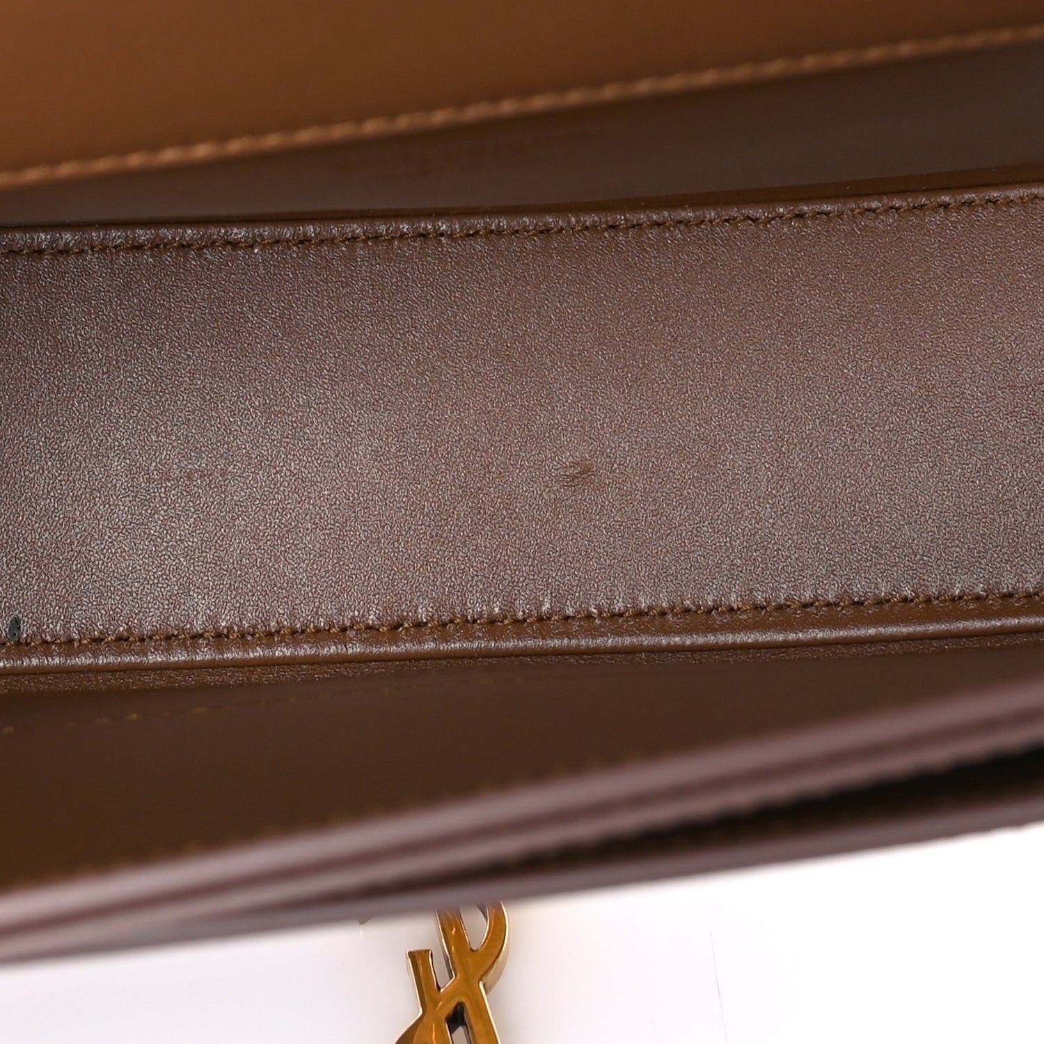 Saint Laurent Box Calfskin Mini Voltaire Shoulder Bag  Dark Cork 4 of 7