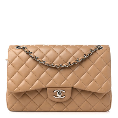 Chanel Lambskin Quilted Jumbo Double Flap Beige Clair 1 of 15