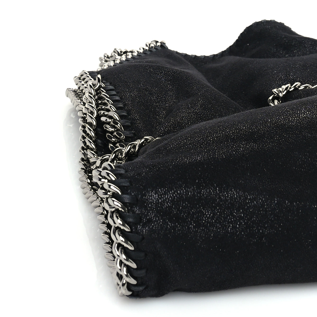 Stella McCartney Shaggy Deer Small Falabella Fold Over Tote  Black 8 of 8