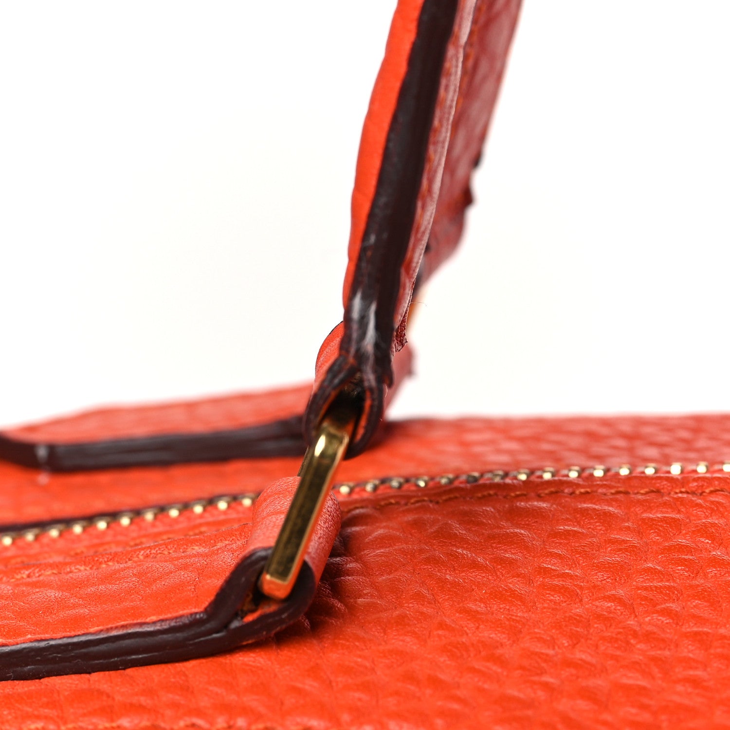 Celine Bullhide Calfskin Small Ring Handbag Burnt Orange 9 of 13