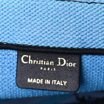 Christian Dior Canvas Embroidered Medium Jungle Pop Book Tote Blue Multicolor 5 of 8