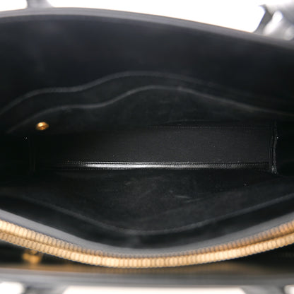 Saint Laurent Calfskin Bi-Color Small Sac De Jour White Black 5 of 10