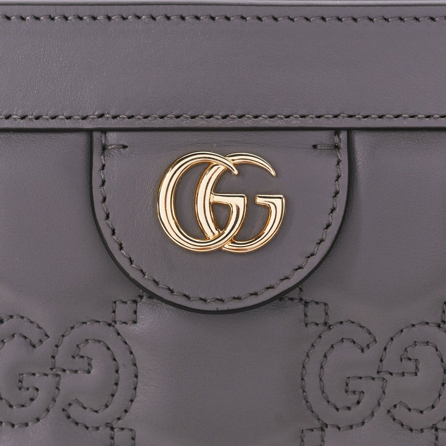 Calfskin GG Matelasse Small Slim Chain Shoulder Bag  Dusty Grey