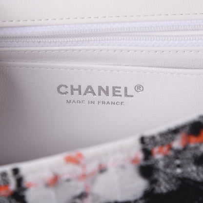 Chanel Tweed Quilted Mini Rectangular Flap Black White Pink 6 of 9