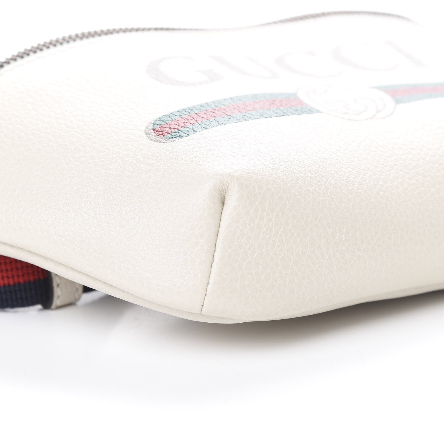 Gucci Grained Calfskin Small Logo Belt Bag White 8 of 9