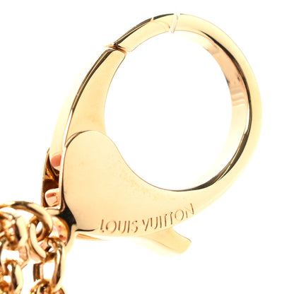 Louis Vuitton Metal Enamel Fleur De Monogram Bag Charm Dore 3 of 5