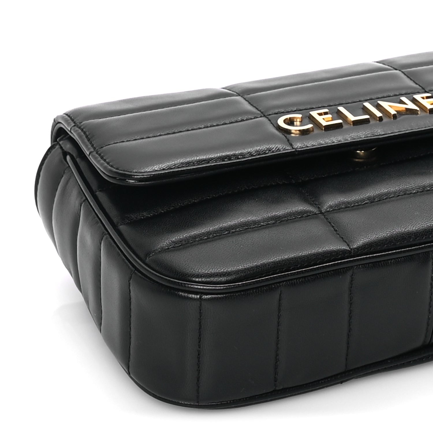 Celine Goatskin Matelasse Chain Shoulder Bag  Black 7 of 7