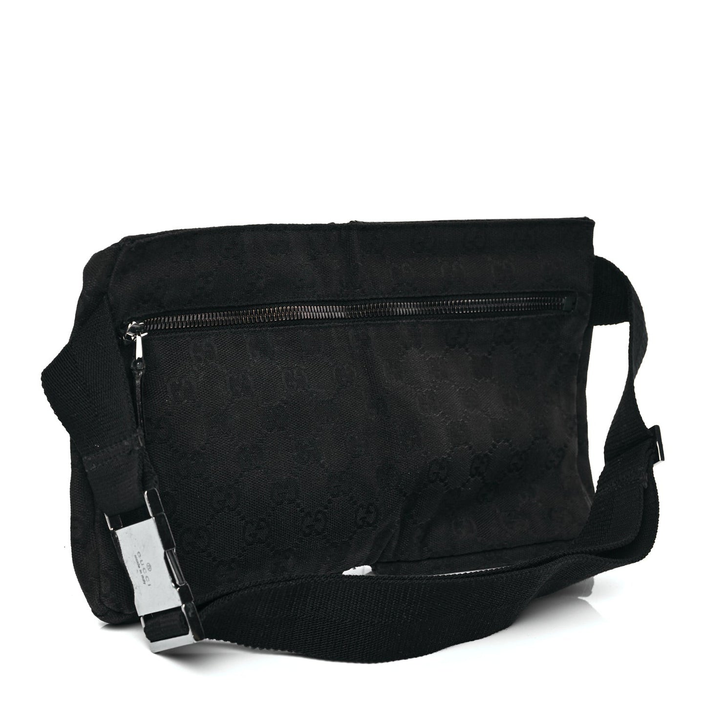 GG Monogram Double Pocket Belt Bag Black
