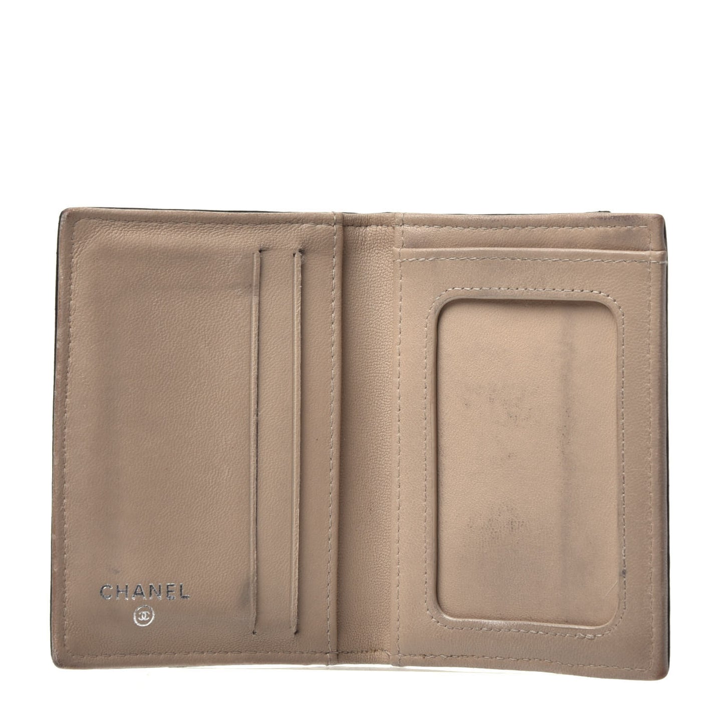 Lambskin CC Card Holder Wallet Black Gold