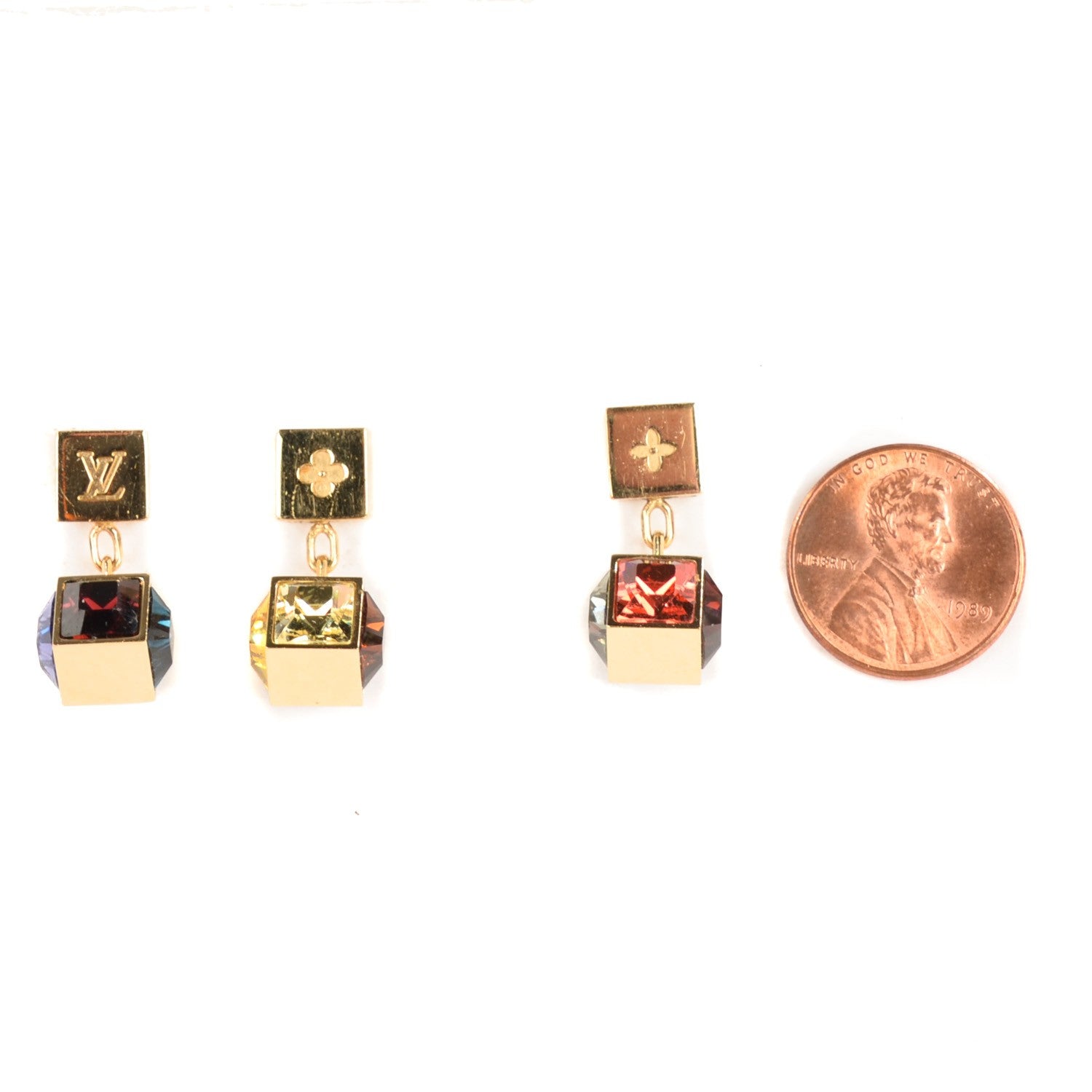 Louis Vuitton Swarovski Gamble Earring Set Sunset Gold 2 of 5