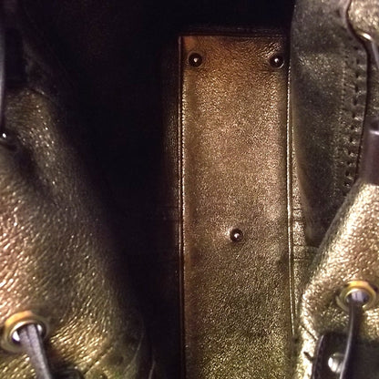 Saint Laurent Leather Reversible Tote Gold-Brown 10 of 10