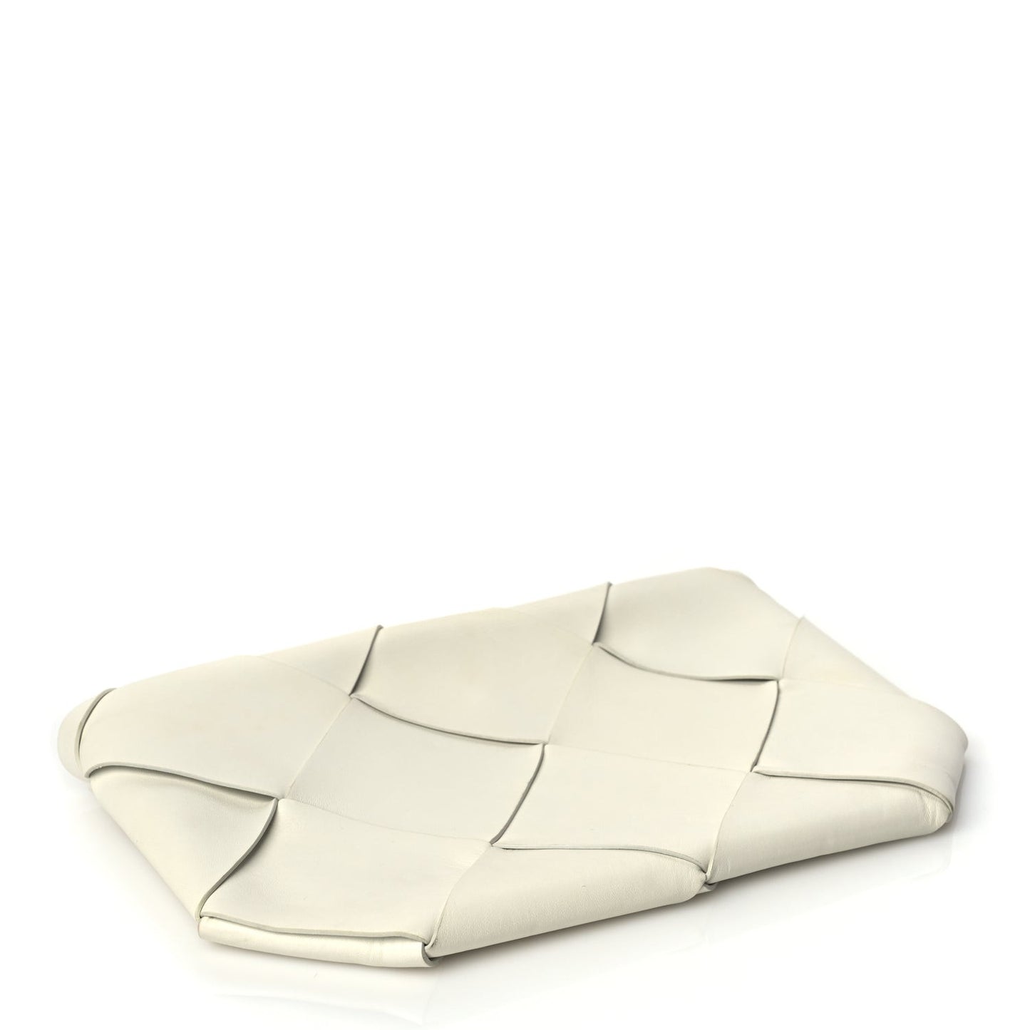 Nappa Maxi Blown Up Intrecciato Pouch Clutch  Optic White