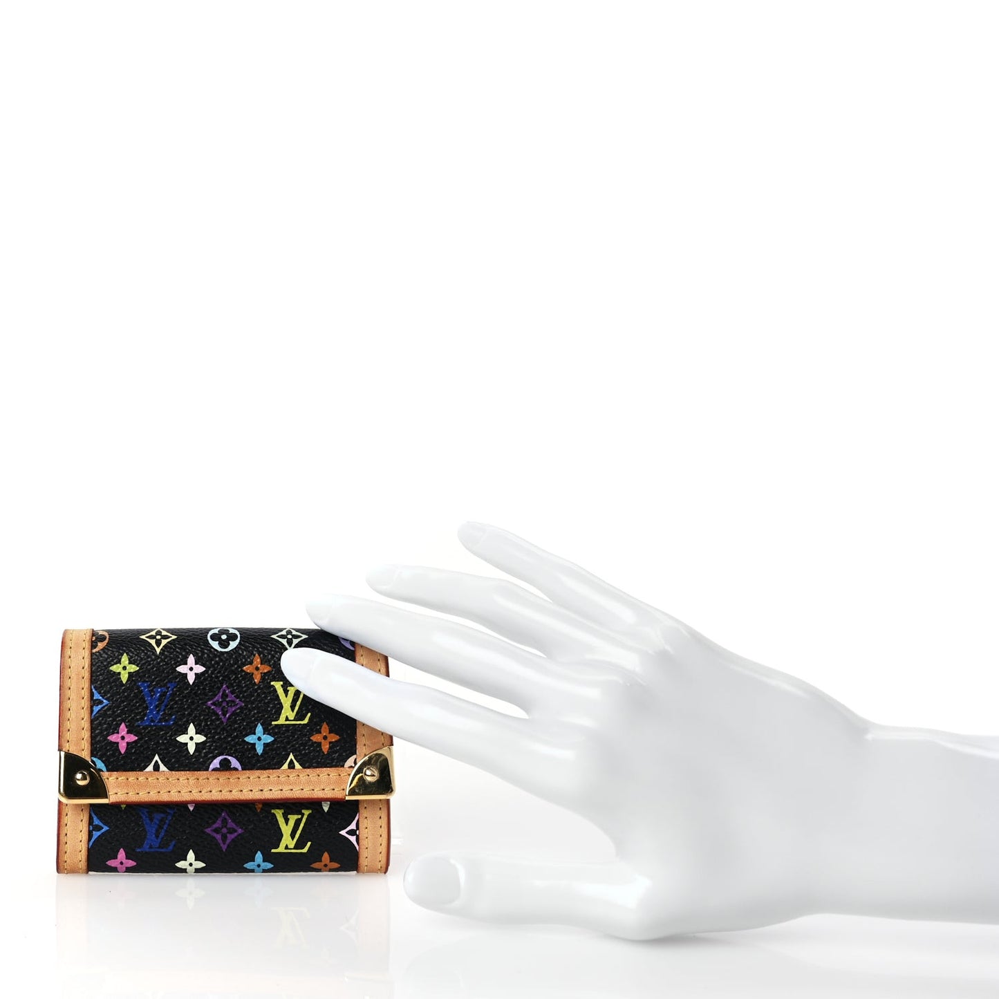 Monogram Multicolor Porte-Monnaie Plat Coin Purse Black