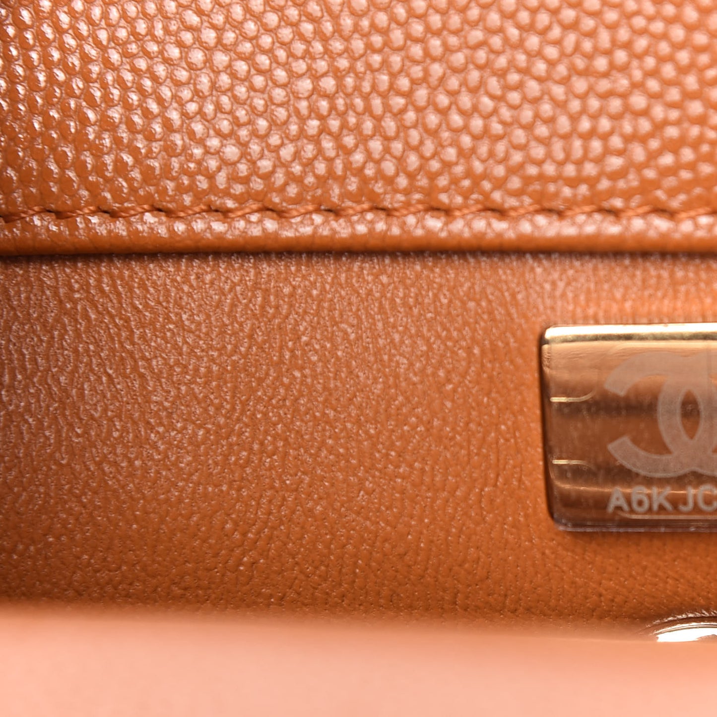 Caviar Quilted Mini Coco Handle Flap Light Brown