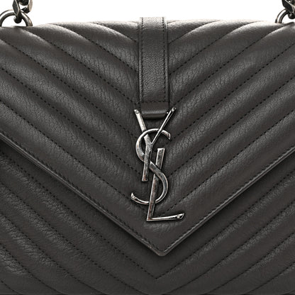 Saint Laurent Sheepskin Matelasse Chevron Monogram Medium College Bag 8 of 12