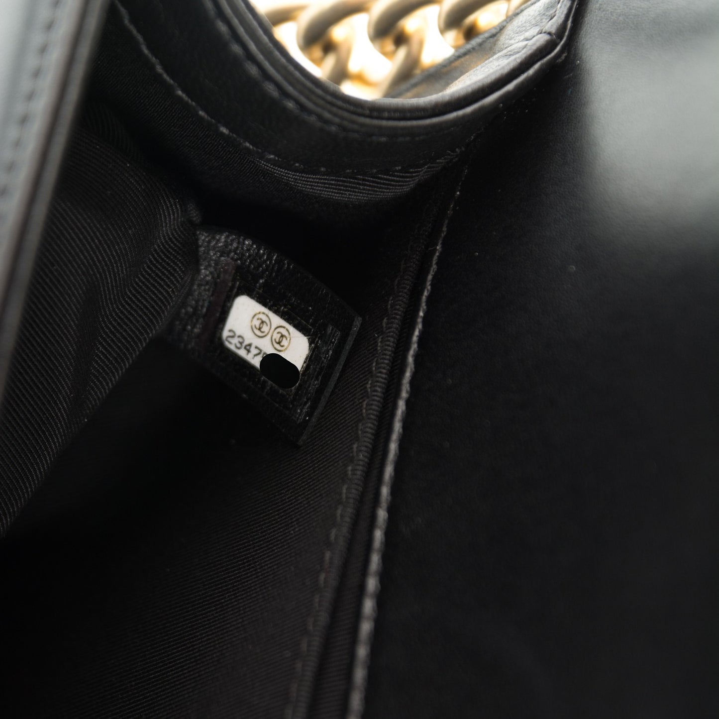 Lambskin Quilted Medium Boy Flap Black