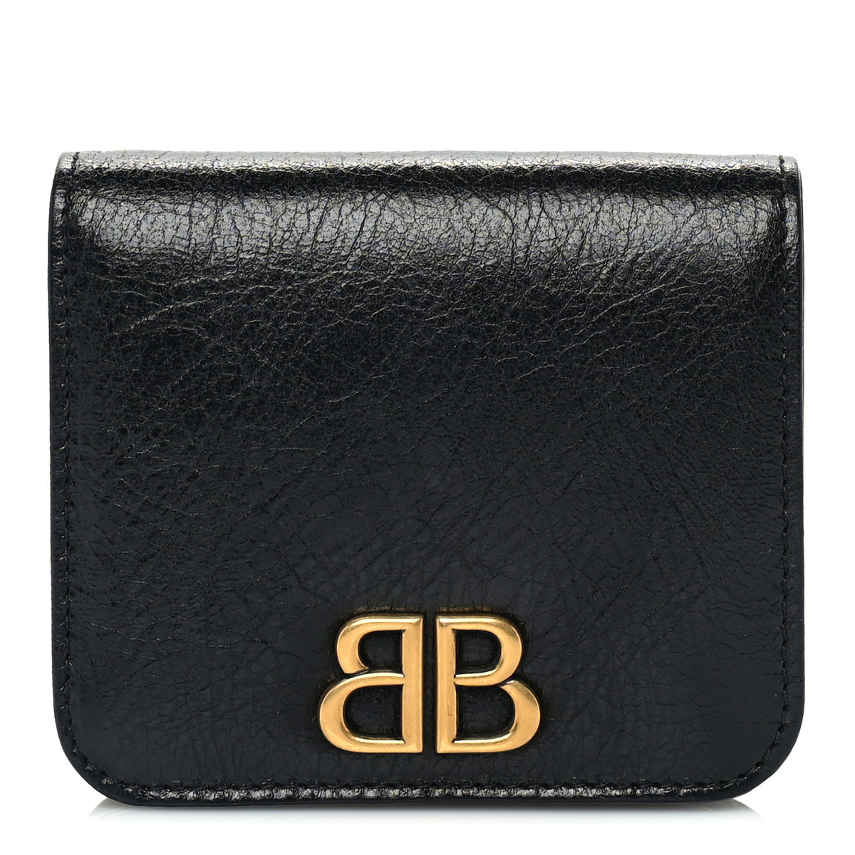 Balenciaga Arena Calfskin Monaco Logo Wallet Black 1 of 7