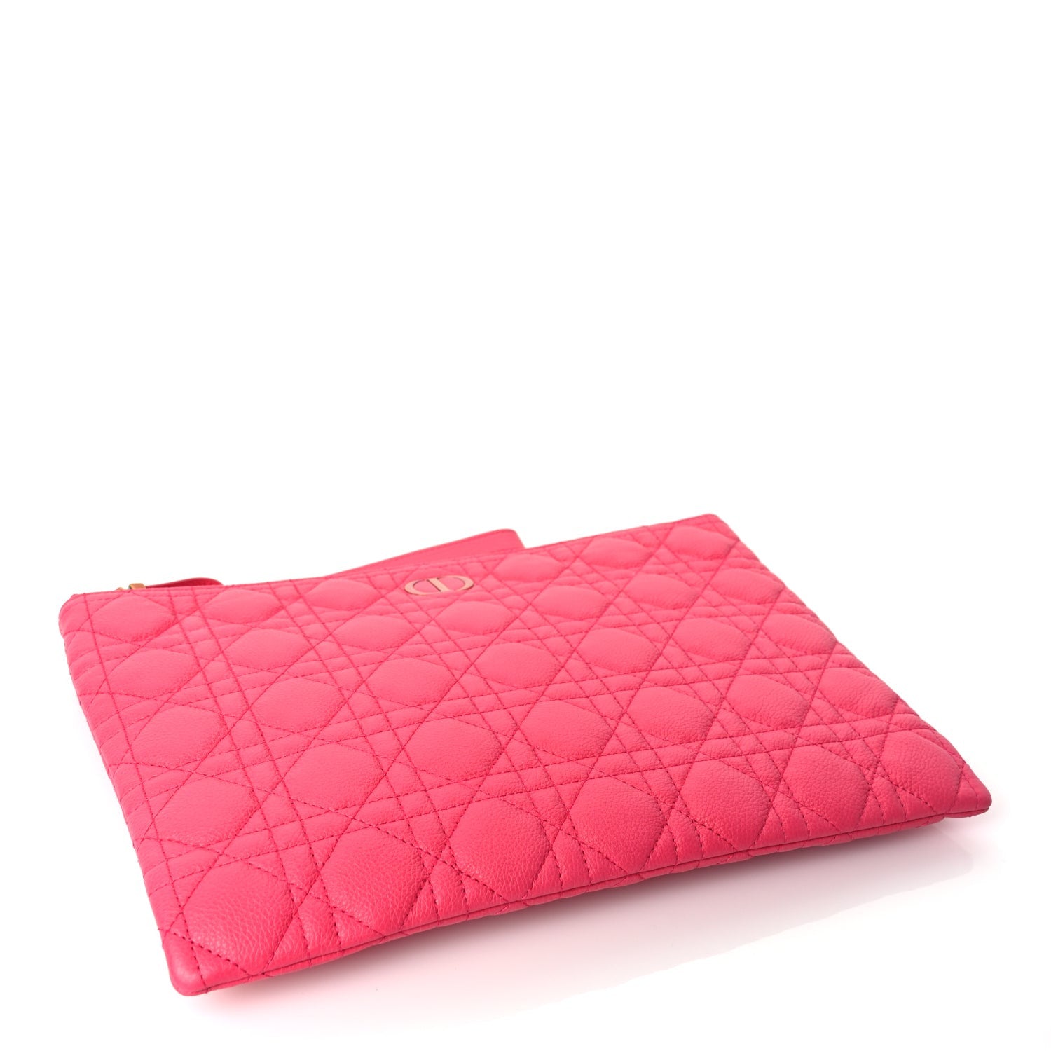 Christian Dior Supple Calfskin Cannage Large Caro Daily Pouch Pink 4 of 7