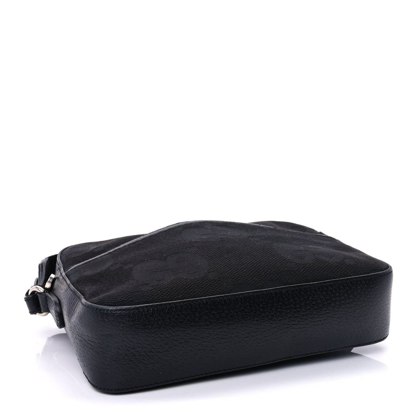 Monogram Jumbo GG Textured Dollar Calfskin Messenger Shoulder Bag  Black