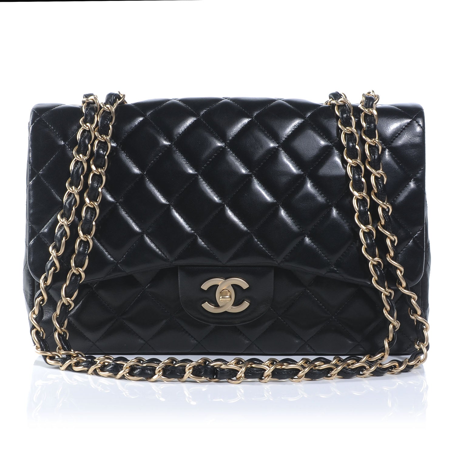 Chanel Lambskin Jumbo Single Flap Black 1 of 8