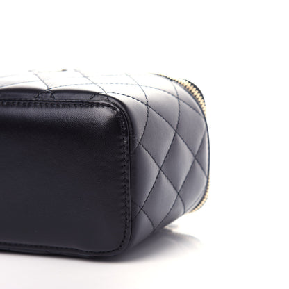 Chanel Lambskin Quilted Small Vanity Case With Chain Black 9 of 11