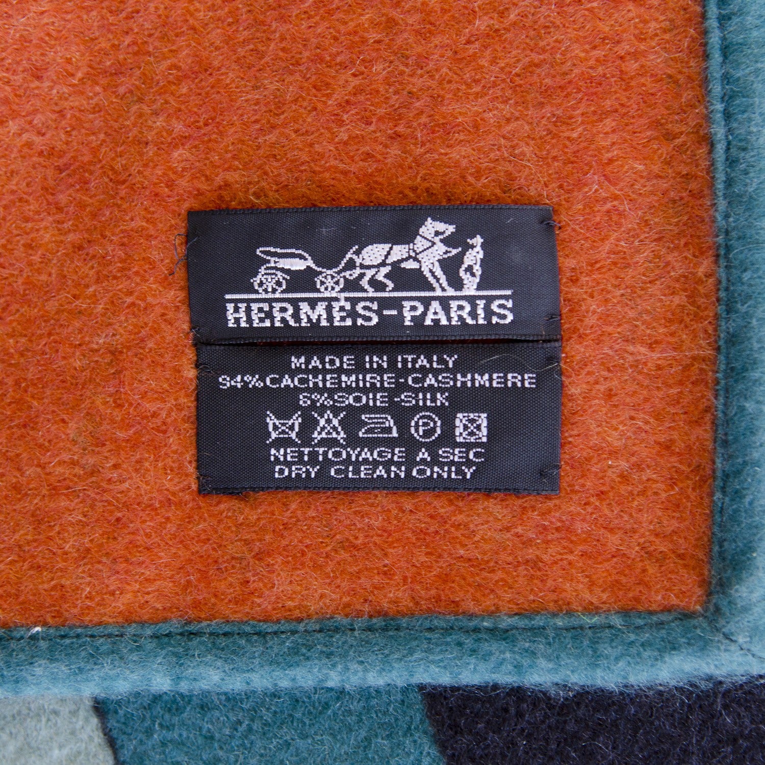 Hermes Cashmere Silk Jardin d'Osier Blanket Emeraude 5 of 5