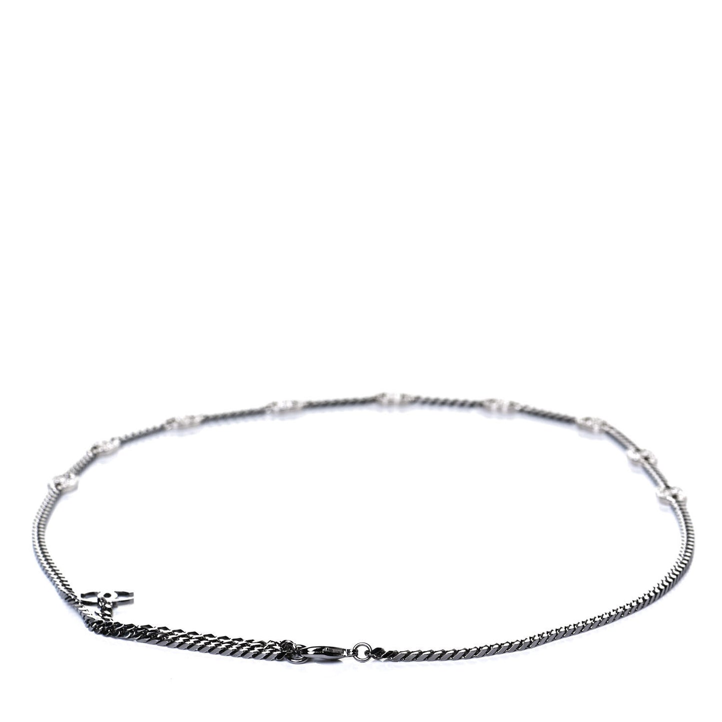 Metal Strass CC Chain Belt 90 Ruthenium