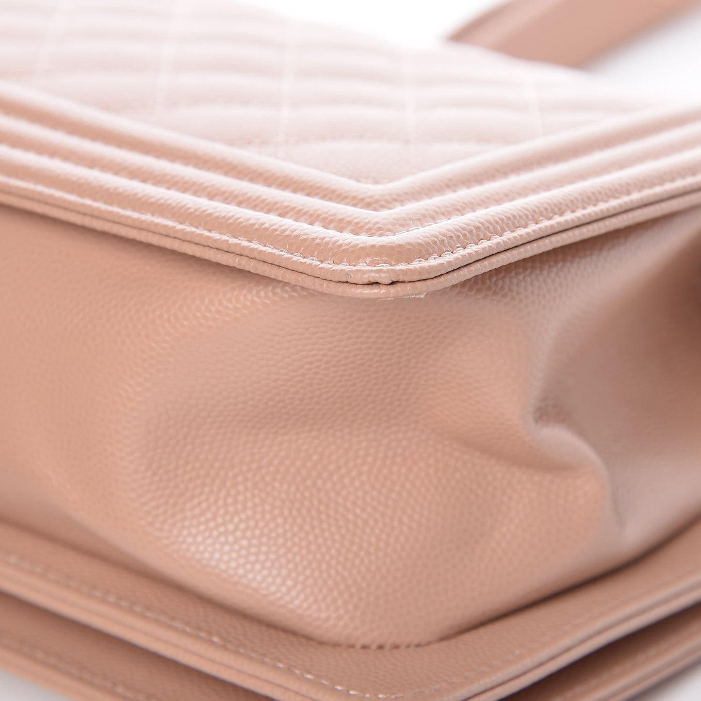 Caviar Quilted Medium Boy Flap Beige