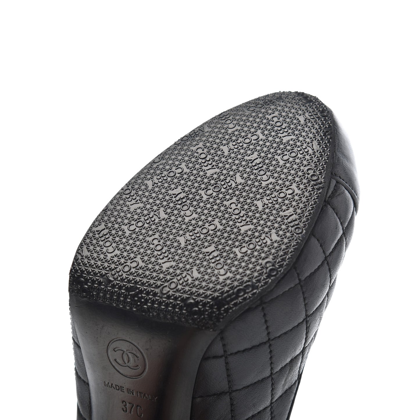 Lambskin Quilted CC Booties 37 Black