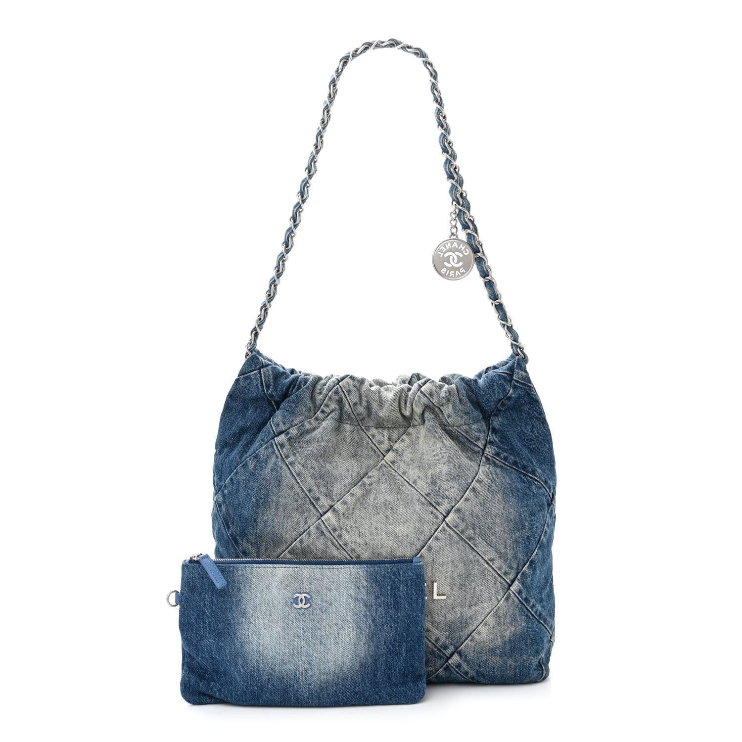 Chanel Denim Quilted Small Chanel 22 Blue 3 of 12