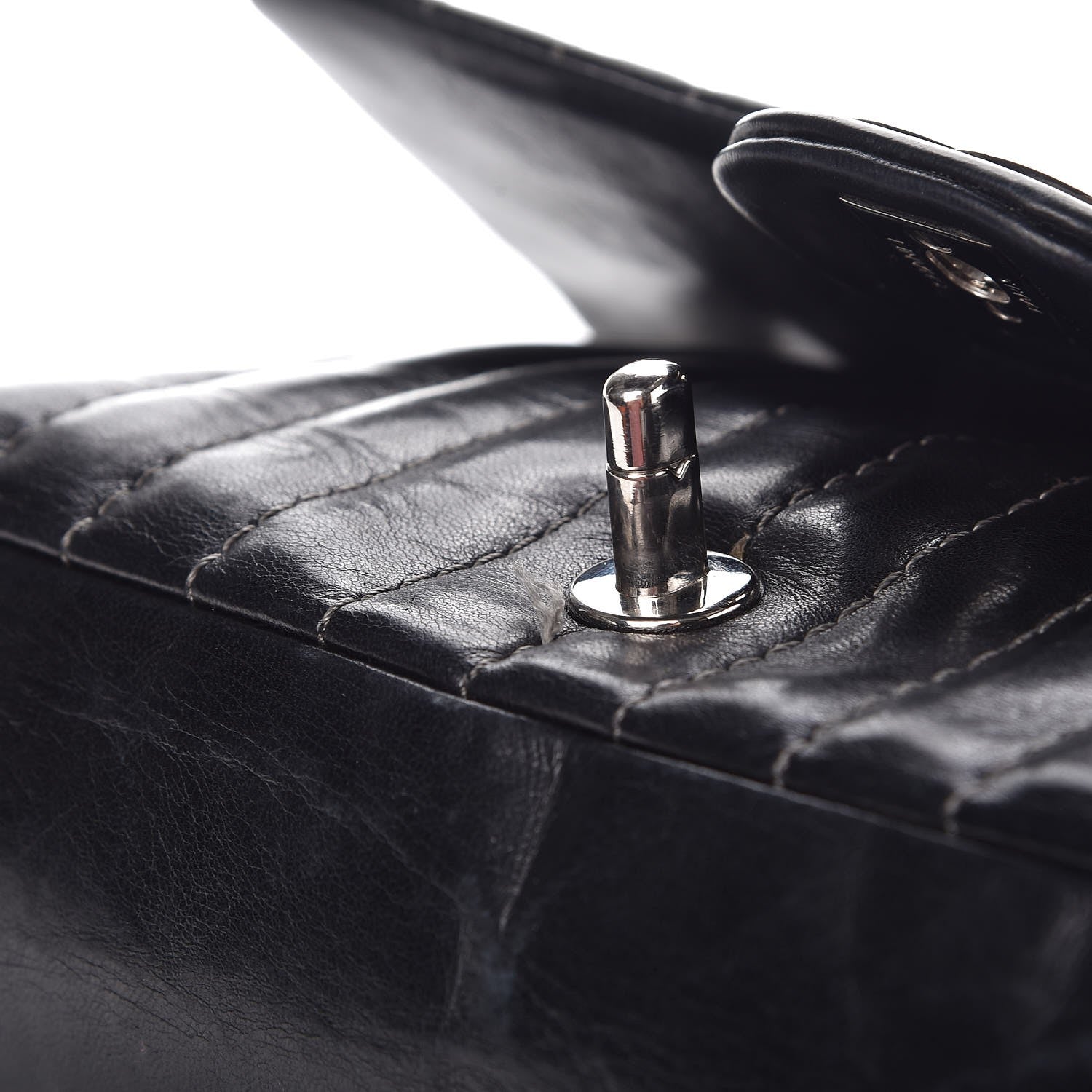 Chanel Lambskin Vertical Quilted Medium Single Flap Black 14 of 16