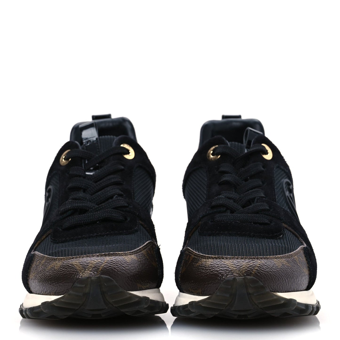 Suede Monogram Run Away Sneakers 36.5 Black