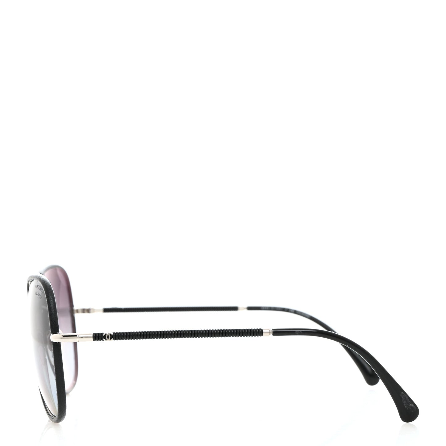 Metal Lambskin Polarized Pilot Fall Sunglasses 4227-Q Black