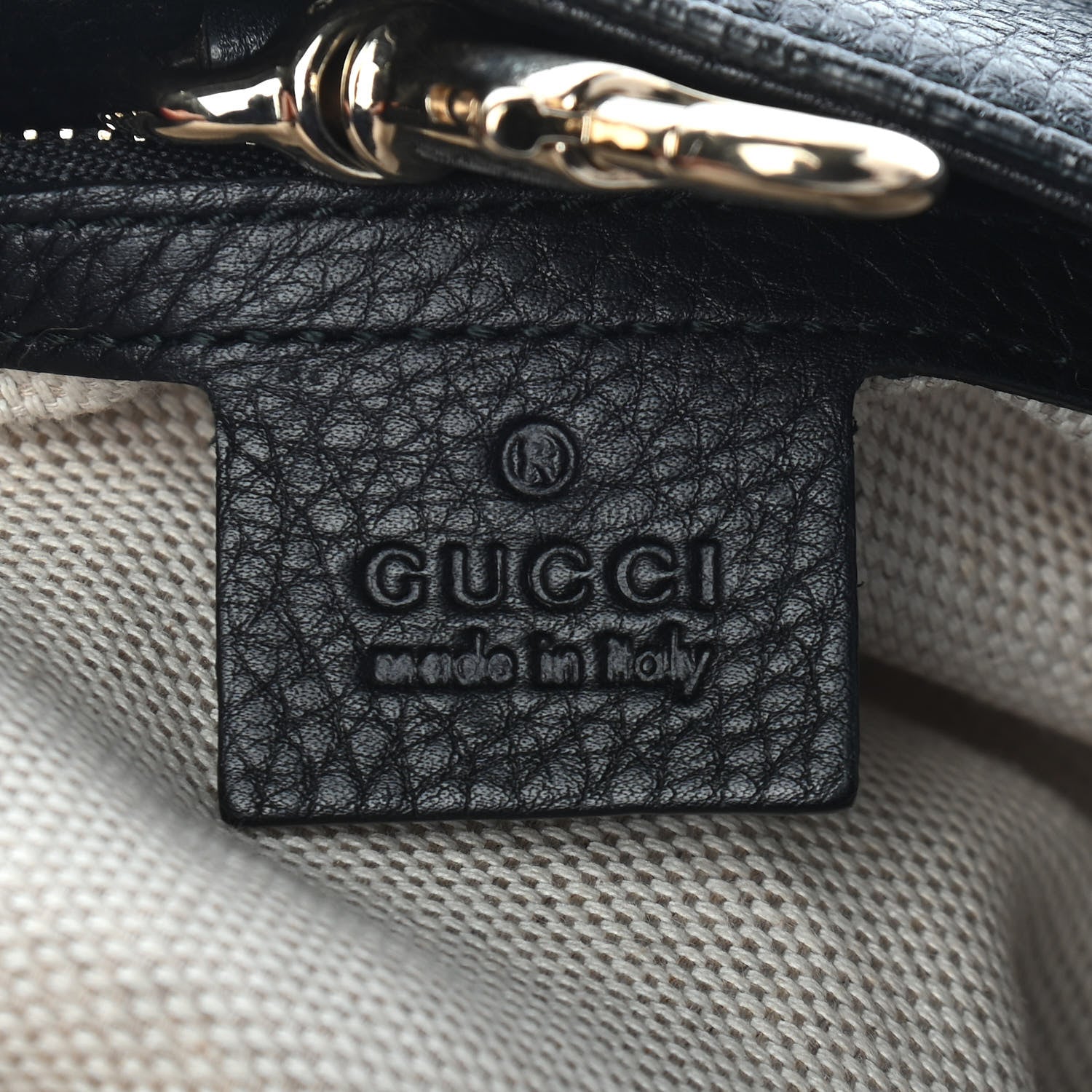 Gucci Pebbled Calfskin Medium Soho Chain Shoulder Bag Black 6 of 9