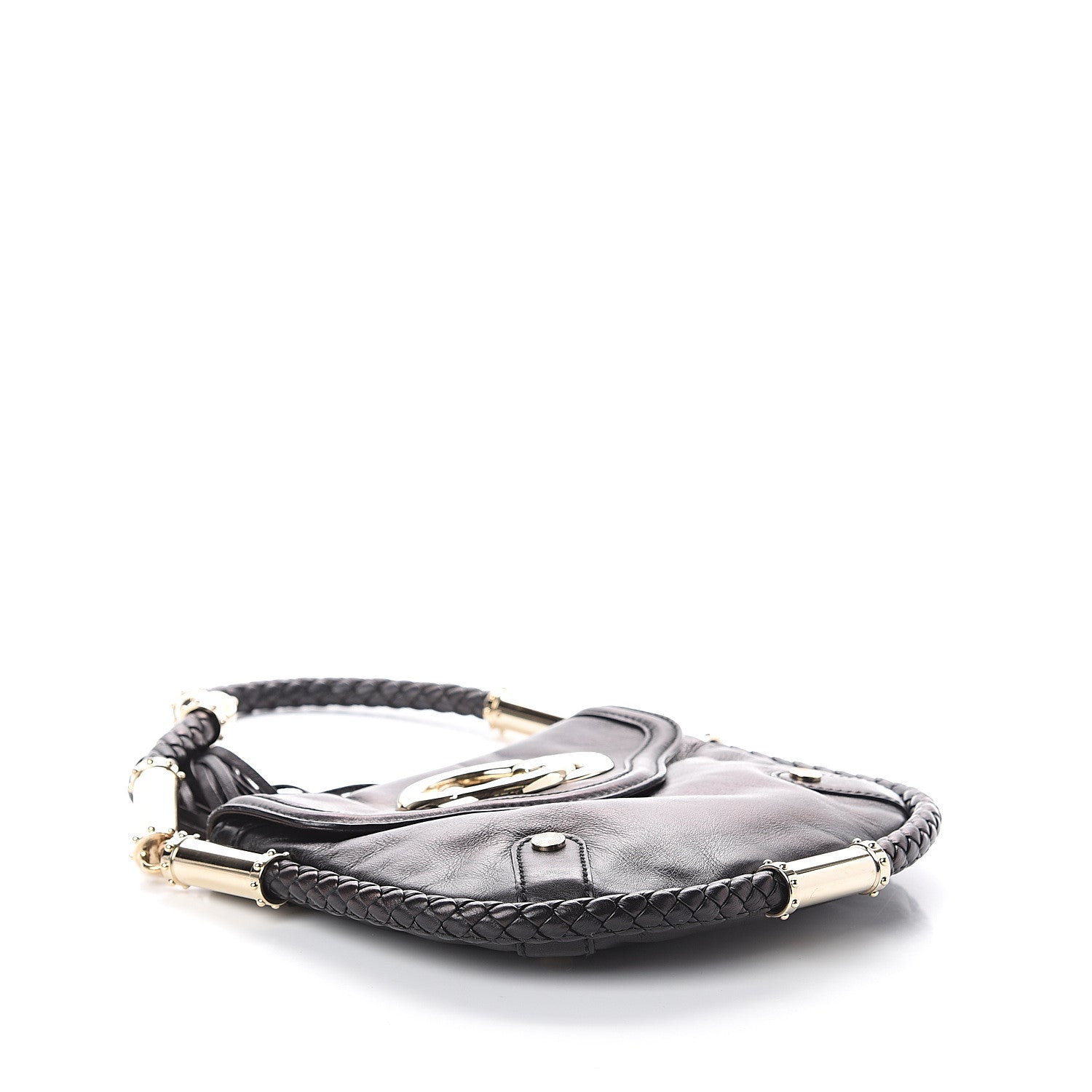 Gucci Calfskin Small Britt Tassel Shoulder Bag Black 3 of 7