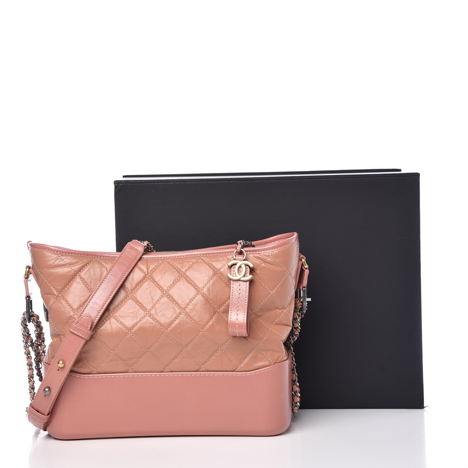 Chanel Aged Calfskin Quilted Medium Gabrielle Hobo Pink 13 of 13