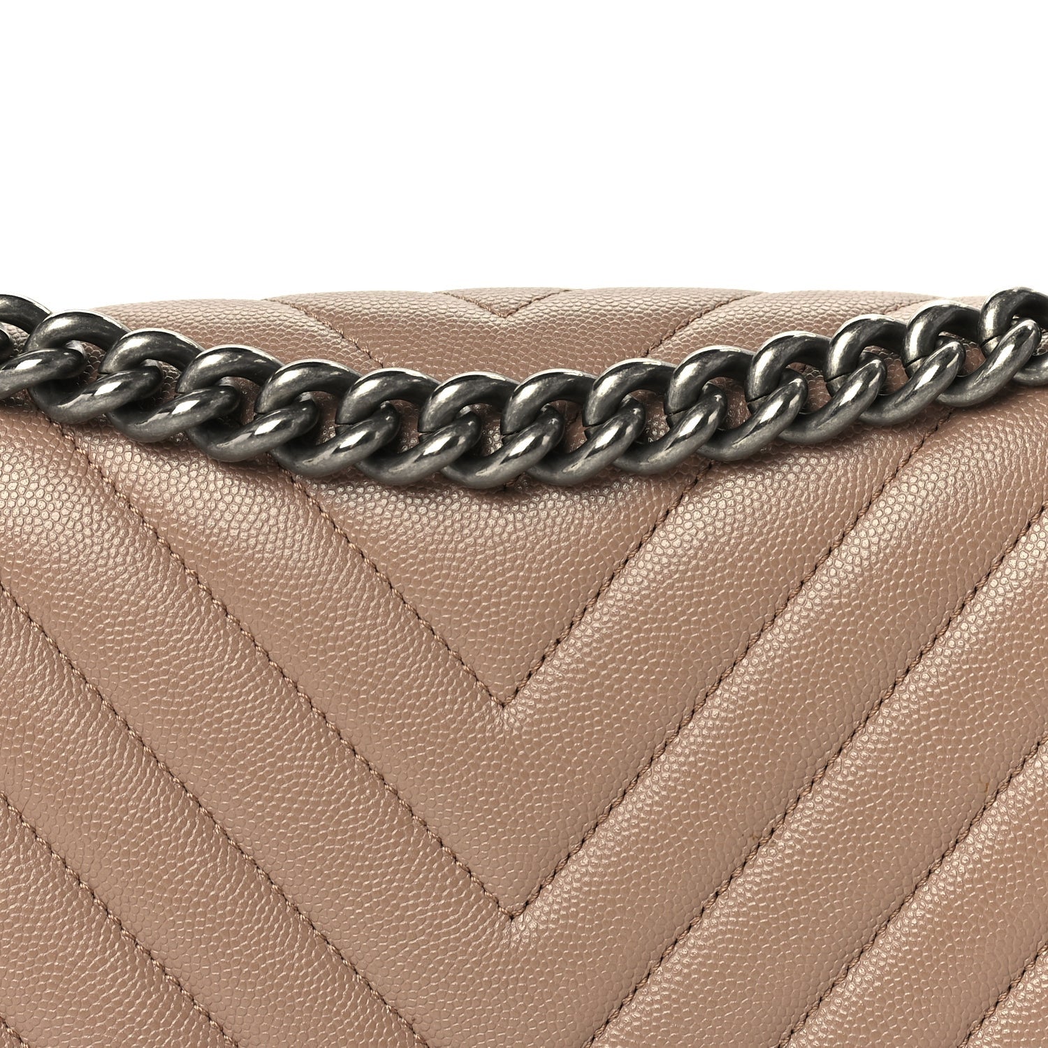 Chanel Caviar Chevron Quilted Medium Boy Flap Light Brown 8 of 9