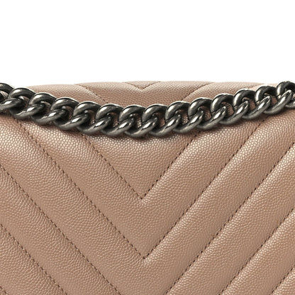 Chanel Caviar Chevron Quilted Medium Boy Flap Light Brown 8 of 9