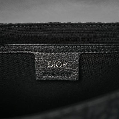 Christian Dior Oblique Jacquard Grained Calfskin Small Saddle Messenger Bag Black Oblique Monogram 5 of 9