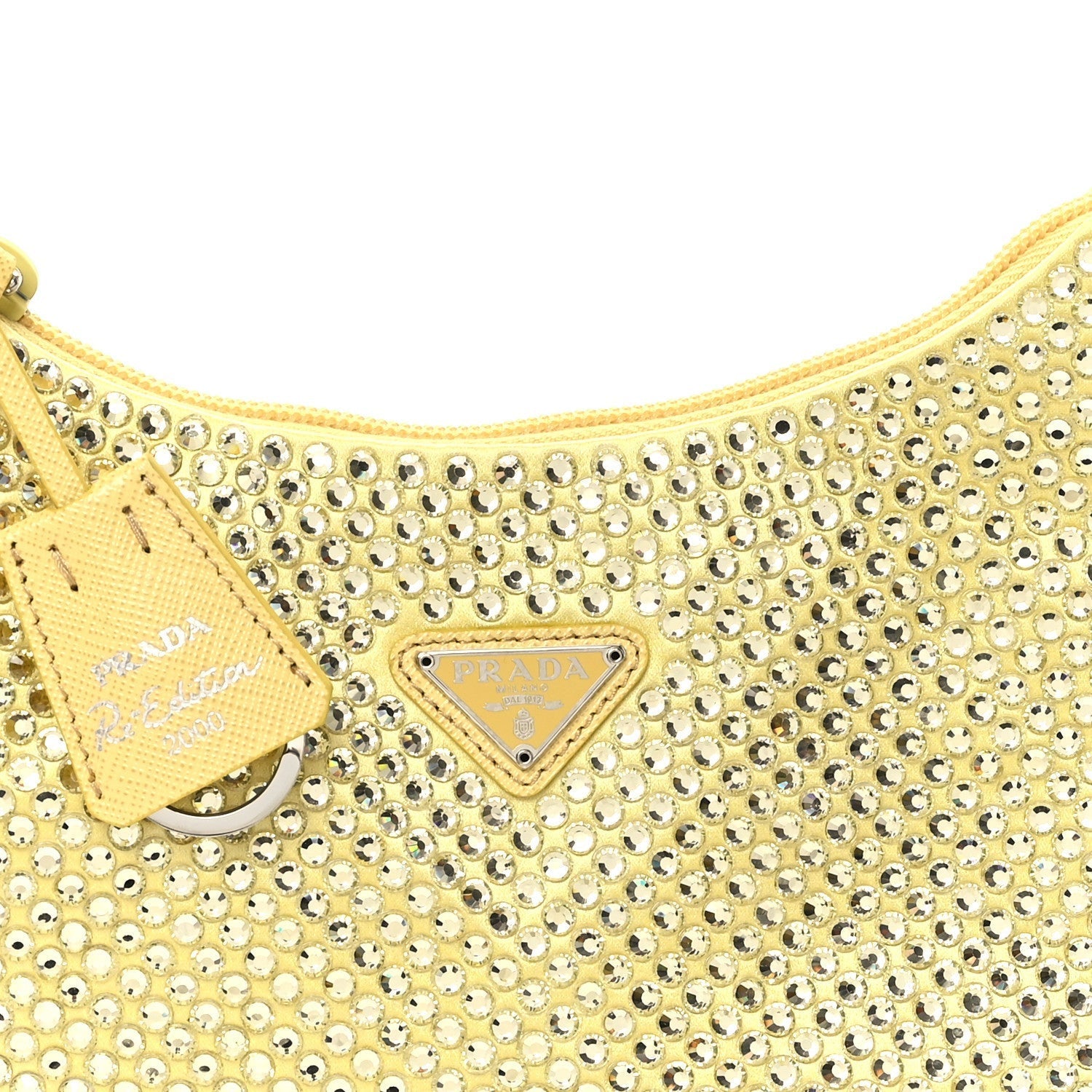 Prada Satin Crystal Mini Re-Edition 2000 Bag Ananas 7 of 7